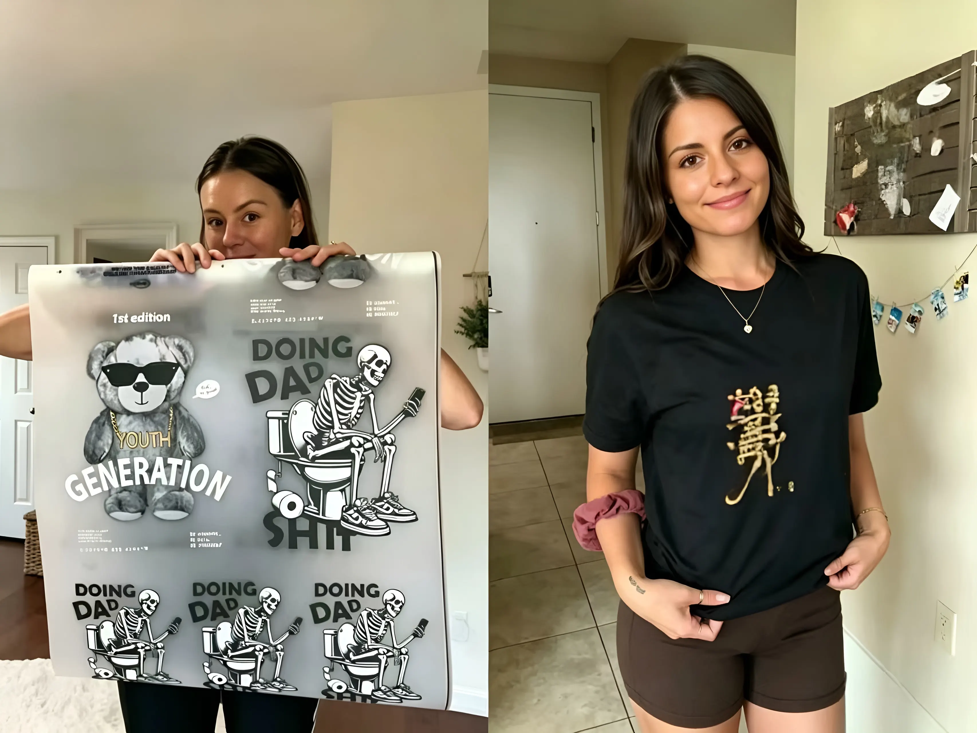 Custom merchandise samples and packaging