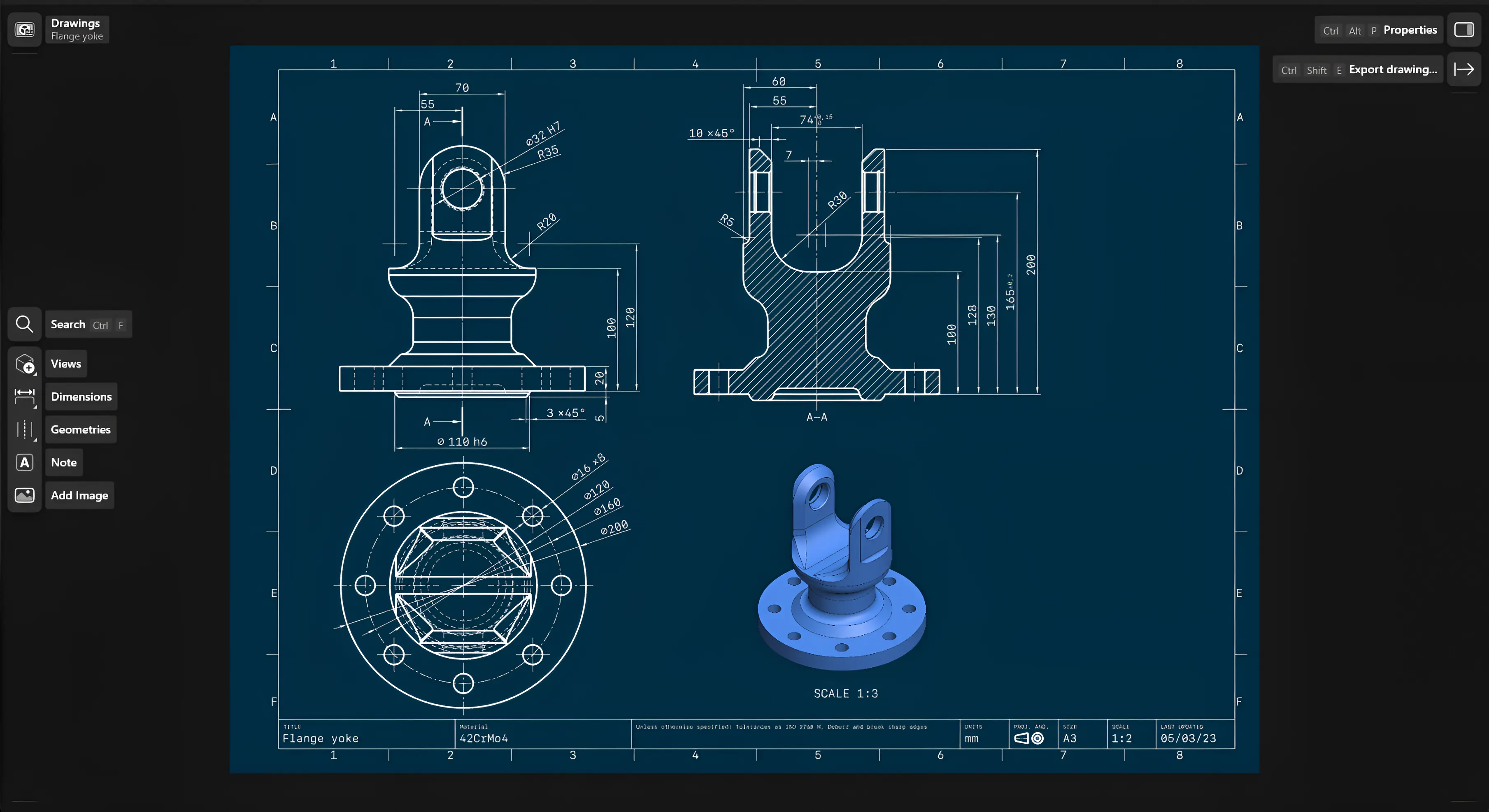 CAD model technical drawing CAD model technical drawing